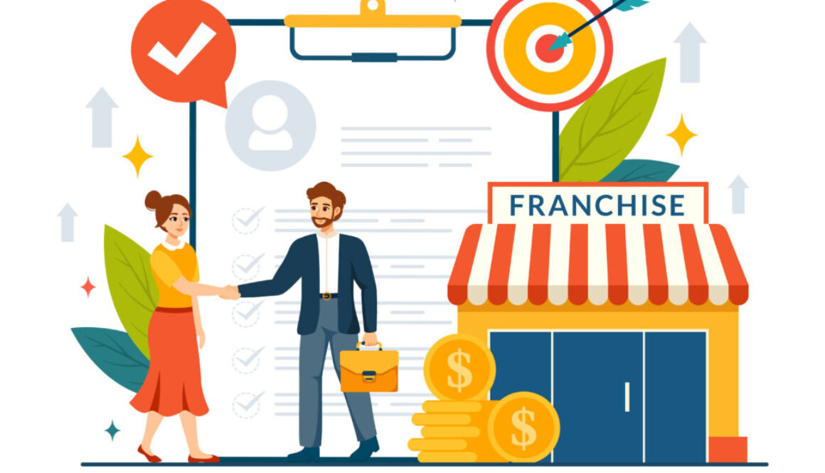 Franchise Advertising Vector Illustration with Business and Finance to Promoting Successful Brand or Marketing in Flat Cartoon Background